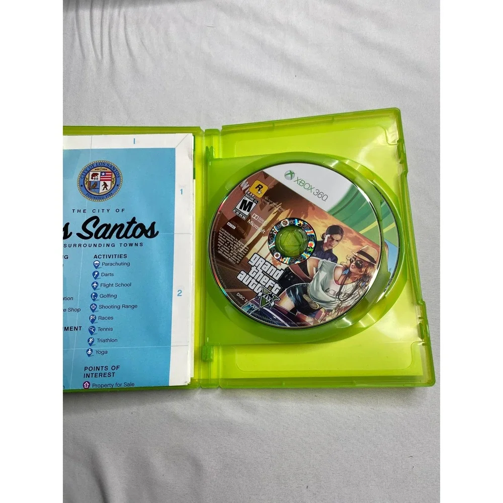 Grand Theft Auto V GTA 5 Xbox 360 Rockstar Games 2-Disc Set with Manual